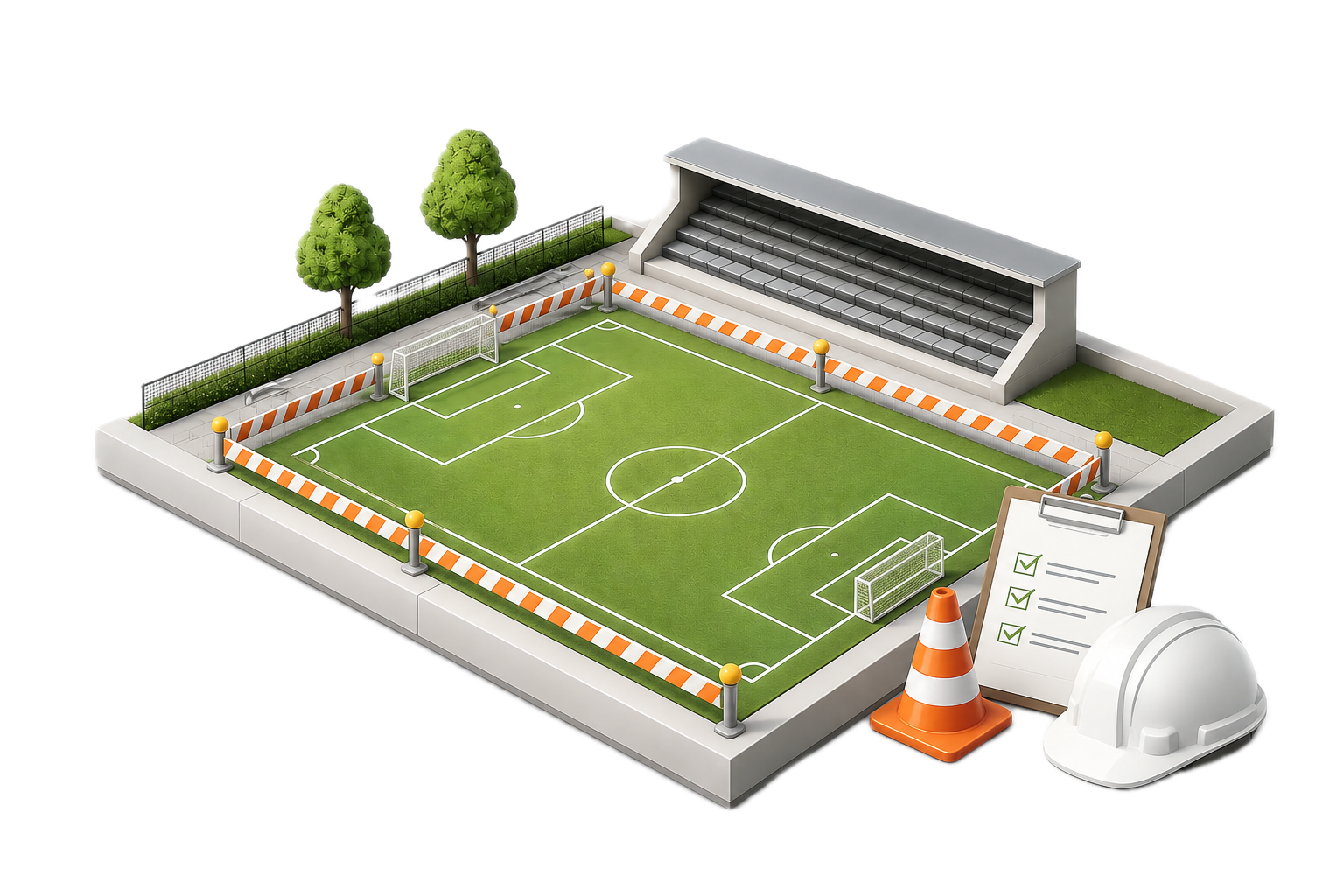 Suivi de chantier pour terrain de sport communal