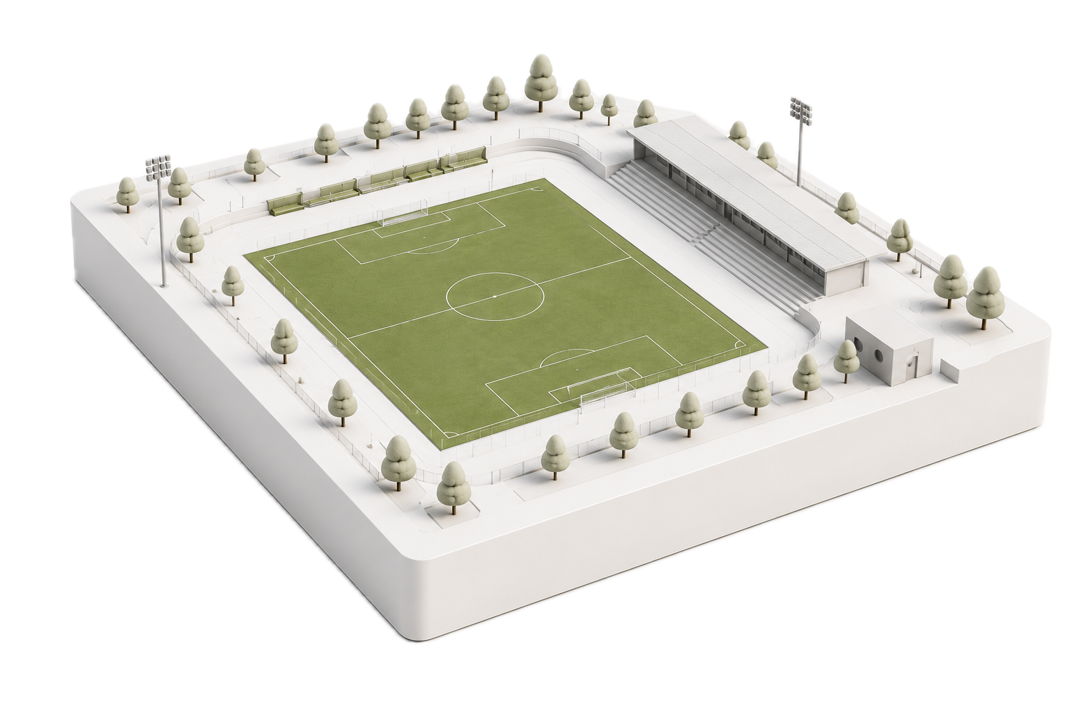 Maquette 3D d’un terrain sportif pour la phase concept et estimation